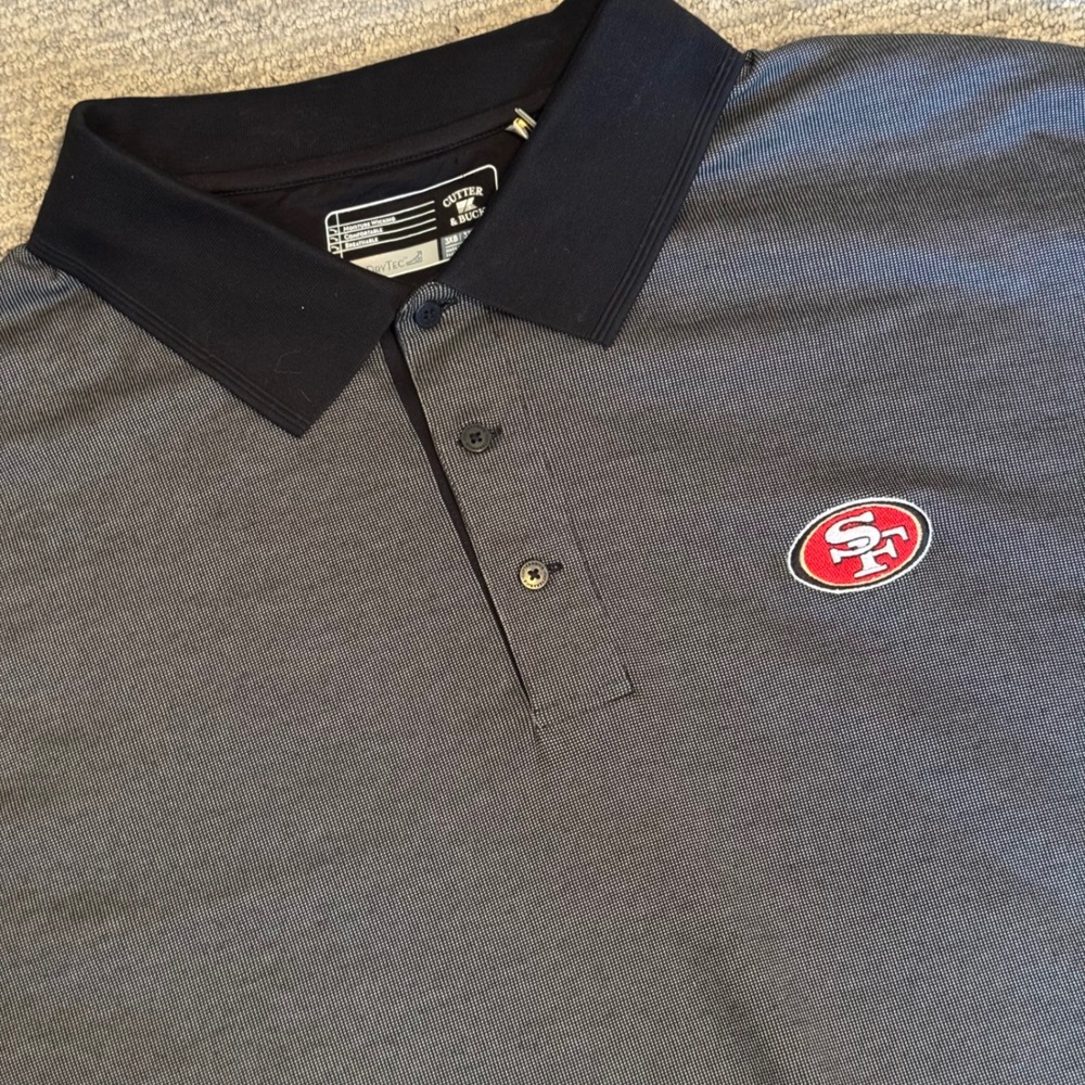 Cutter & Buck Men 3XB San Francisco 49ers DryTec Polo Shirt Grey BCK05561 NFL